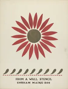 Design from Gorham, Maine 1800: from Proposed Portfolio "Maine Wall Stencils", 1935/1942. Creator: Mildred E Bent
