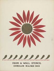 Design from Gorham, Maine 1800: from Proposed Portfolio "Maine Wall Stencils", 1935/1942. Creator: Mildred E Bent