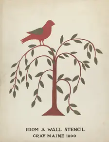 Design from Gray, Maine 1800 (no. 1): From Proposed Portfolio "Maine Wall Stencils", 1935/1942. Creator: Mildred E Bent