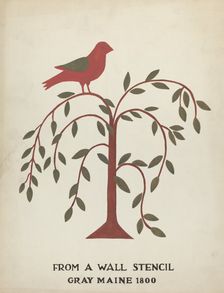 Design from Gray, Maine 1800 (no. 1): From Proposed Portfolio "Maine Wall Stencils", 1935/1942. Creator: Mildred E Bent