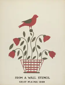 Design from Gray, Maine 1800 (no. 2): From Proposed Portfolio "Maine Wall Stencils", 1935/1942. Creator: Mildred E Bent