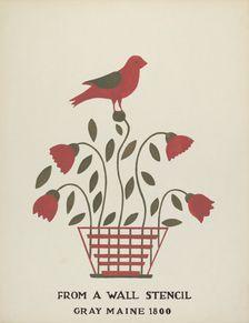 Design from Gray, Maine 1800 (no. 2): From Proposed Portfolio "Maine Wall Stencils", 1935/1942. Creator: Mildred E Bent