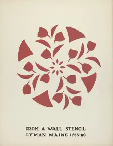 Design from Lyman, Maine 1755-1780: From Proposed Portfolio "Maine Wall Stencils", 1935/1942. Creator: Mildred E Bent