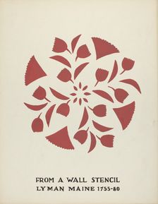 Design from Lyman, Maine 1755-1780: From Proposed Portfolio "Maine Wall Stencils", 1935/1942. Creator: Mildred E Bent
