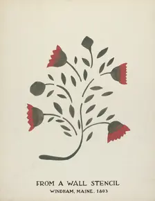 Design from Windham, Maine 1803: From Proposed Portfolio "Maine Wall Stencils", 1935/1942. Creator: Mildred E Bent