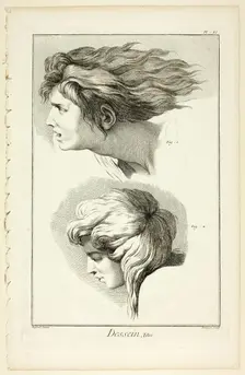 Design: Heads, from Encyclopédie, 1762/77. Creator: Benoit-Louis Prevost