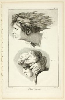 Design: Heads, from Encyclopédie, 1762/77. Creator: Benoit-Louis Prevost