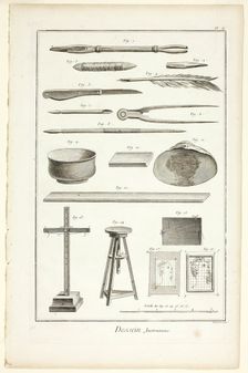Design: Instruments, from Encyclopédie, 1762/77. Creator: Benoit-Louis Prevost