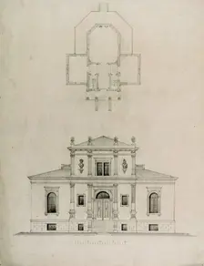 Design Projects, Pavilion Plan and Elevation, c. 1860-1870. Creator: Carl J Furst