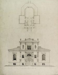 Design Projects, Pavilion Plan and Elevation, c. 1860-1870. Creator: Carl J Furst