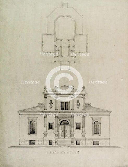 Design Projects, Pavilion Plan and Elevation, c. 1860-1870. Creator: Carl J Furst.