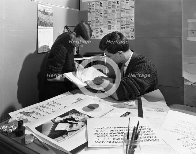Design room at a printing company, Mexborough, South Yorkshire, 1959. Creator: Michael Walters.