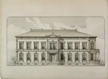Design Studies, Elevation of a Villa, Presentation Elevation, c. 1870. Creator: Carl J Furst