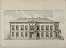 Design Studies, Elevation of a Villa, Presentation Elevation, c. 1870. Creator: Carl J Furst