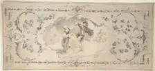 Design with Dancers in a Cartouche, 19th century. Creator: Anon