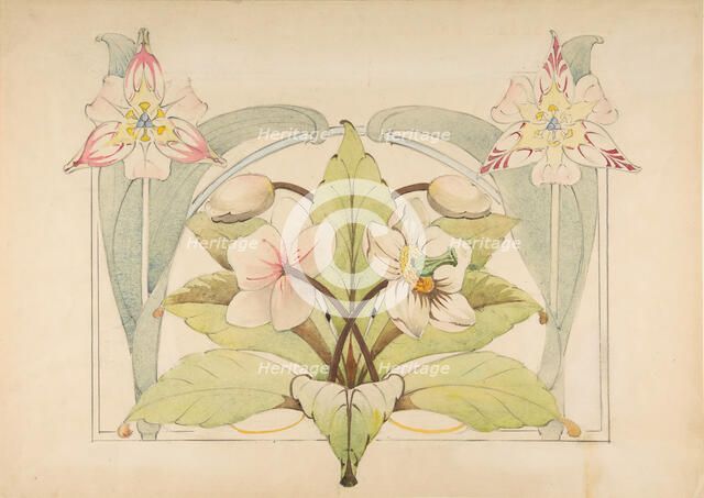 Design with Flowers, 19th century. Creator: Anon.