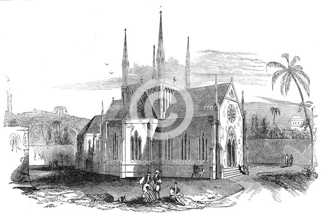 Designed Protestant church on Mount Zion, 1845. Creator: Unknown.