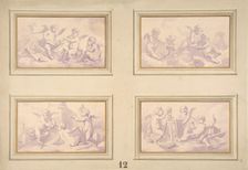 Designs featuring the allegories of the arts, second half 19th century. Creators: Jules-Edmond-Charles Lachaise, Eugène-Pierre Gourdet