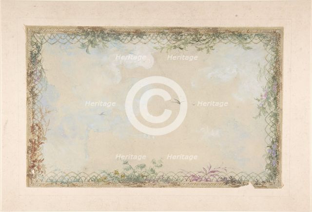 Designs for Ceilings with Clouds and Birds, 19th century. Creator: Charles Monblond.