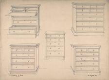 Designs for Chests of Drawers, 1841-84. Creator: Charles Hindley & Sons