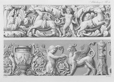 Designs for classical friezes, from Precision Book of Drawings 1856. Creator: German School (19th Century)