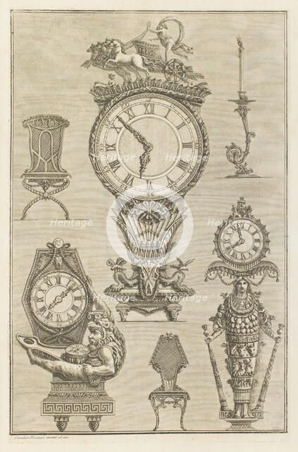 Designs for clocks, 1769.  Creator: Giovanni Battista Piranesi.