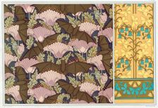 Designs for a wall hanging with Bats and Poppies, pub. 1897. Creator: Maurice Pillard Verneuil (1869?1942)
