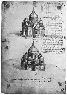 Designs for a central church, c1488-1490 (1954).Artist: Leonardo da Vinci