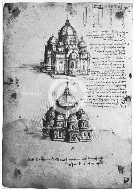 Designs for a central church, c1488-1490 (1954).Artist: Leonardo da Vinci