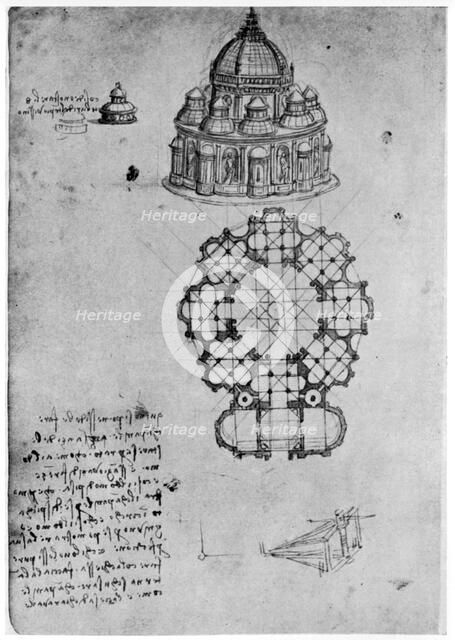 Designs for a central church, c1488 (1954).Artist: Leonardo da Vinci