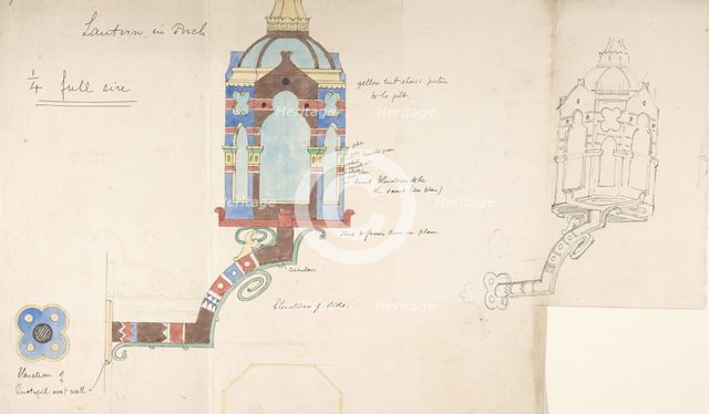 Designs for a Church Wall Lantern, ca. 1880. Creator: Richardson Ellson & Co.