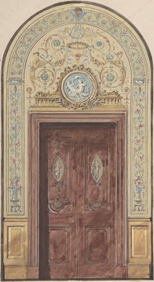 Designs for Arched Doorway, 19th century. Creator: Charles Monblond