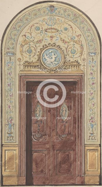 Designs for Arched Doorway, 19th century. Creator: Charles Monblond.