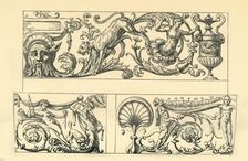 Designs for grotesque friezes, 16th century, (1881). Creator: Unknown