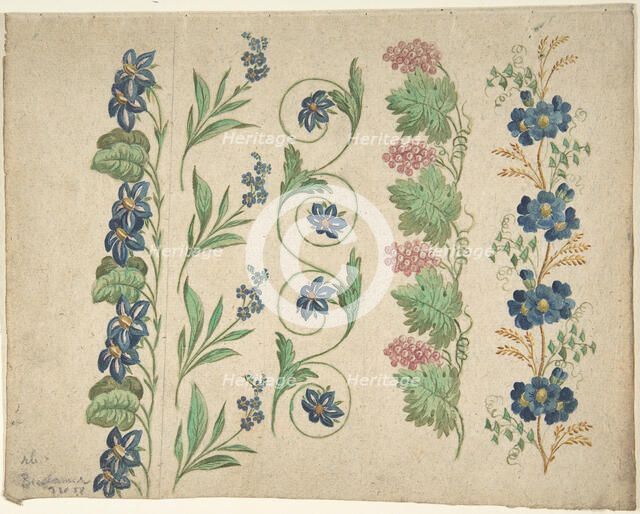 Designs for Embroidery, 19th century. Creator: Anon.