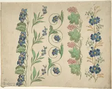 Designs for Embroidery, 19th century. Creator: Anon