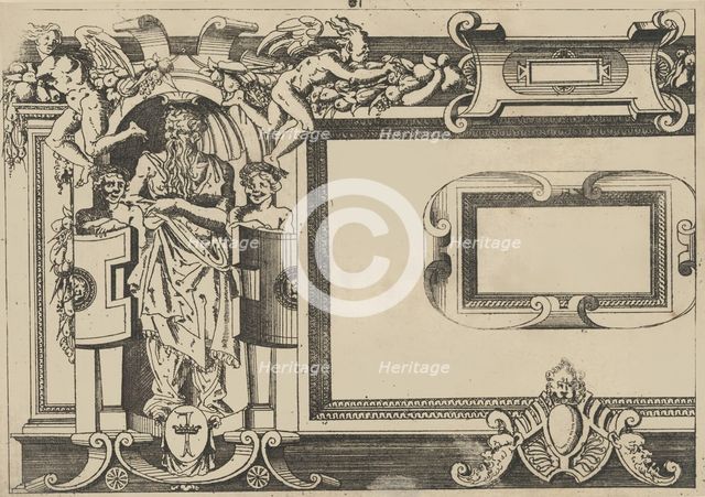 Designs for frames after the Galerie de François 1er at Fontainebleau, 1542-47., 1542-47. Creator: Jacques Androuet Du Cerceau.