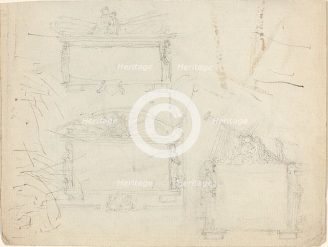 Designs for Monuments [recto and verso]. Creator: John Flaxman.