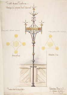 Designs for Nave Standards, St. Jude's Southsea, ca. 1880. Creator: Richardson Ellson & Co