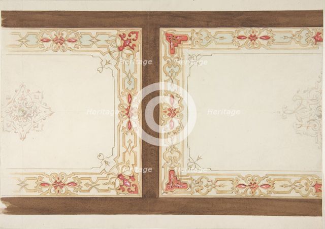 Designs for painted panels, 1830-97. Creators: Jules-Edmond-Charles Lachaise, Eugène-Pierre Gourdet.