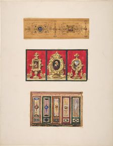 Designs for panels, 19th century. Creators: Jules-Edmond-Charles Lachaise, Eugène-Pierre Gourdet