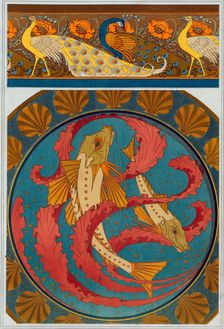 Designs for Peacock and Poppy Border, pub. 1897. Creator: Maurice Pillard Verneuil (1869?1942)