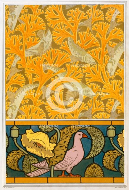 Designs for wallpaper and stained glass, pub. 1897. Creator: Maurice Pillard Verneuil (1869?1942).