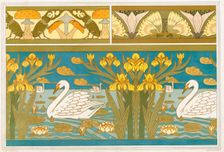 Designs for wallpaper border with Stag Beetles and Mushrooms, pub. 1897. Creator: Maurice Pillard Verneuil (1869?1942)