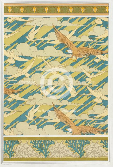 Designs for wallpaper border "Squash Bug", pub. 1897. Creator: Maurice Pillard Verneuil (1869?1942).