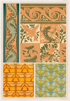 Designs for wallpaper borders and Cermaic Tiles, pub. 1897. Creator: Maurice Pillard Verneuil (1869?1942)