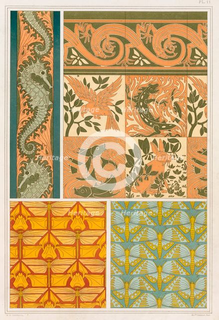Designs for wallpaper borders and Cermaic Tiles,  pub. 1897. Creator: Maurice Pillard Verneuil (1869?1942).