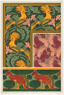 Designs for wallpaper borders and silk fabric, pub. 1897. Creator: Maurice Pillard Verneuil (1869?1942)