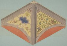 Designs for the painted decoration of a vaulted ceiling, 1830-97. Creators: Jules-Edmond-Charles Lachaise, Eugène-Pierre Gourdet