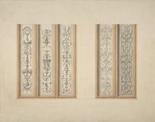 Designs for the painted decoration of framed panels, possibly for the Château de..., 2nd half 19th c Creators: Jules-Edmond-Charles Lachaise, Eugène-Pierre Gourdet